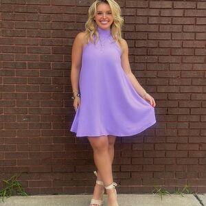 Elegant Lavender Halter Dress
